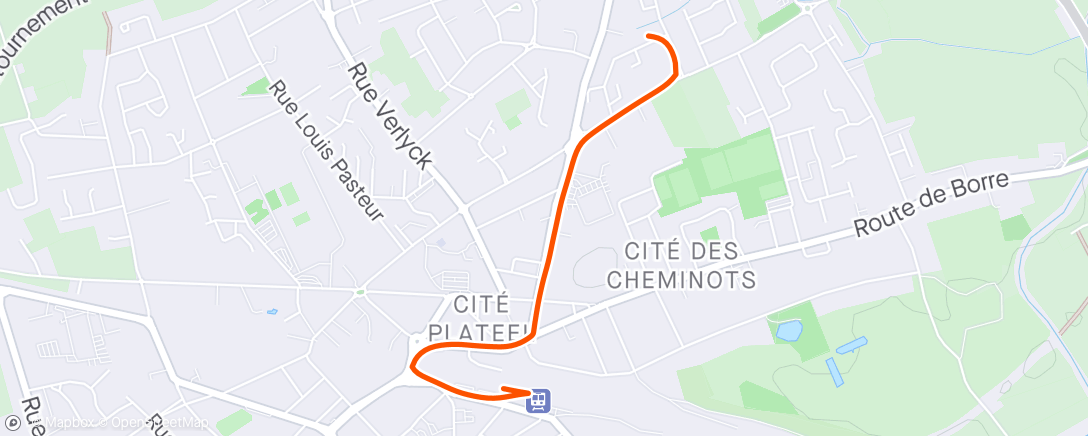 Map of the activity, direction la gare