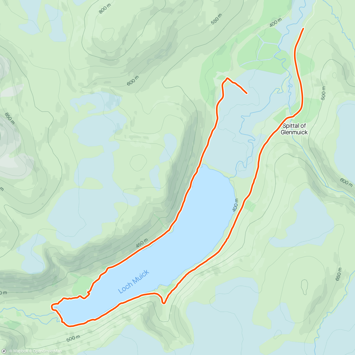 Map of the activity, Loch Muick walk