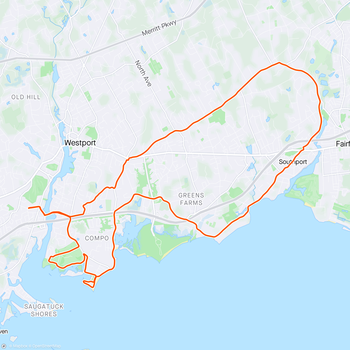 Map of the activity, Back in CT and Lovin’ The New Ride