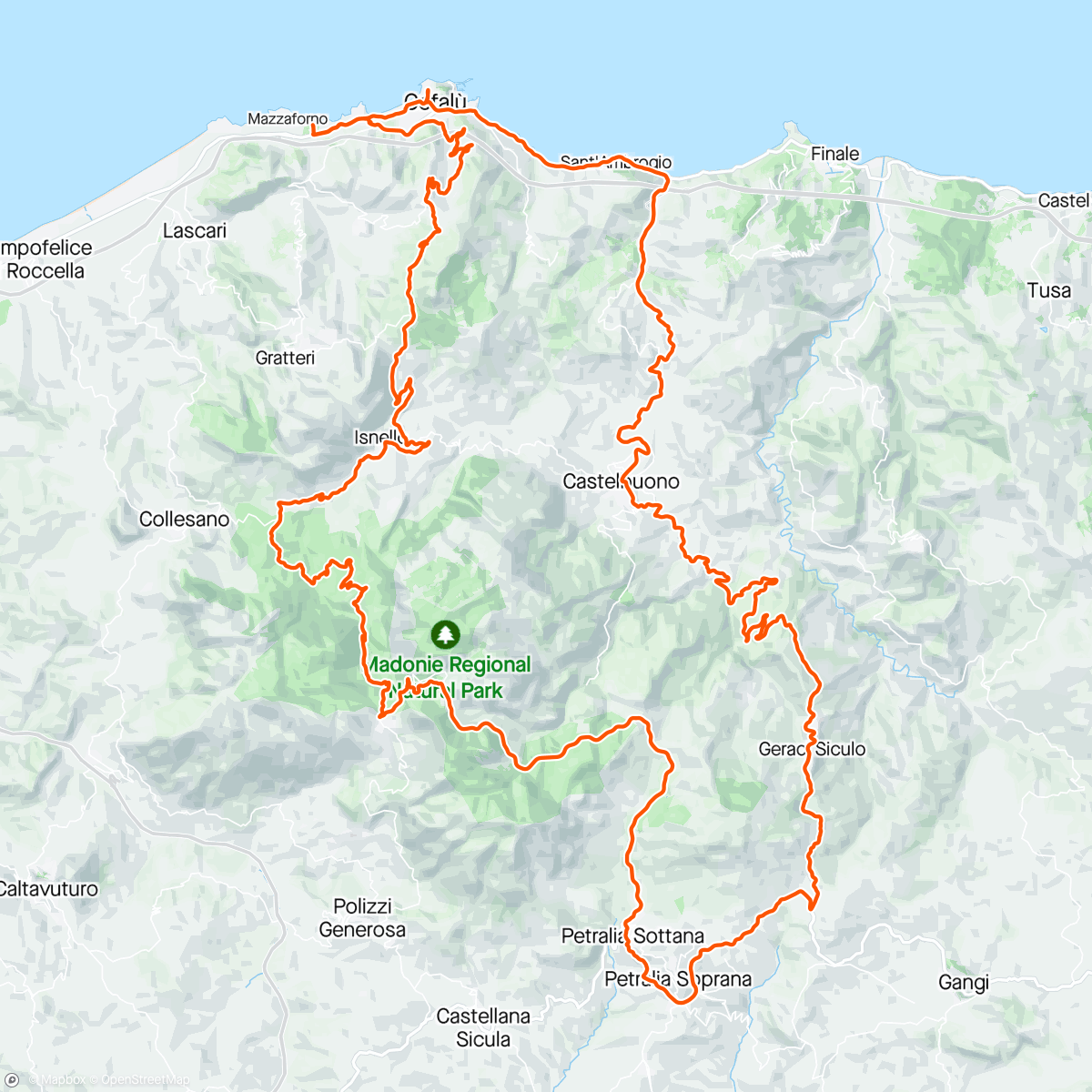 Map of the activity, Parco delle Madonie ⛰️☀️