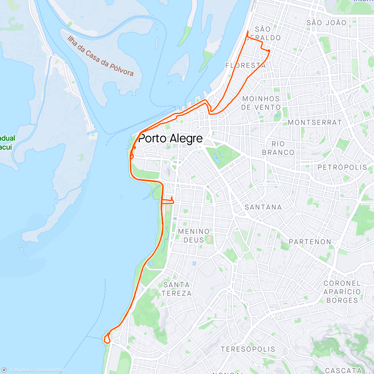 Map of the activity, Pedal da Paz