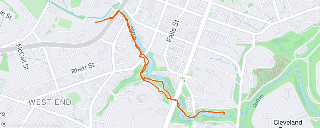 Map of the activity, Evening Hike