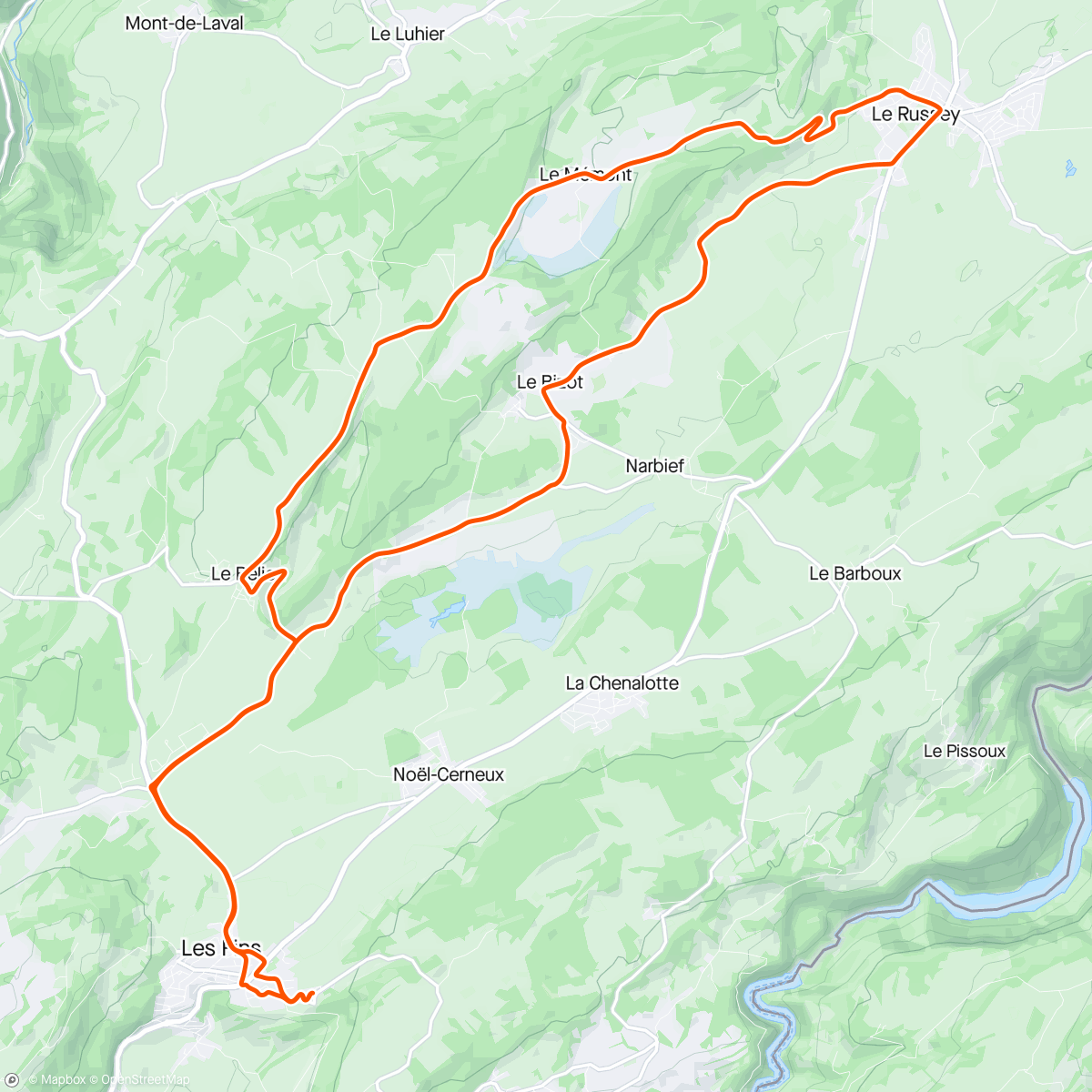 Map of the activity, 1ère sortie route 2024 écourtée…