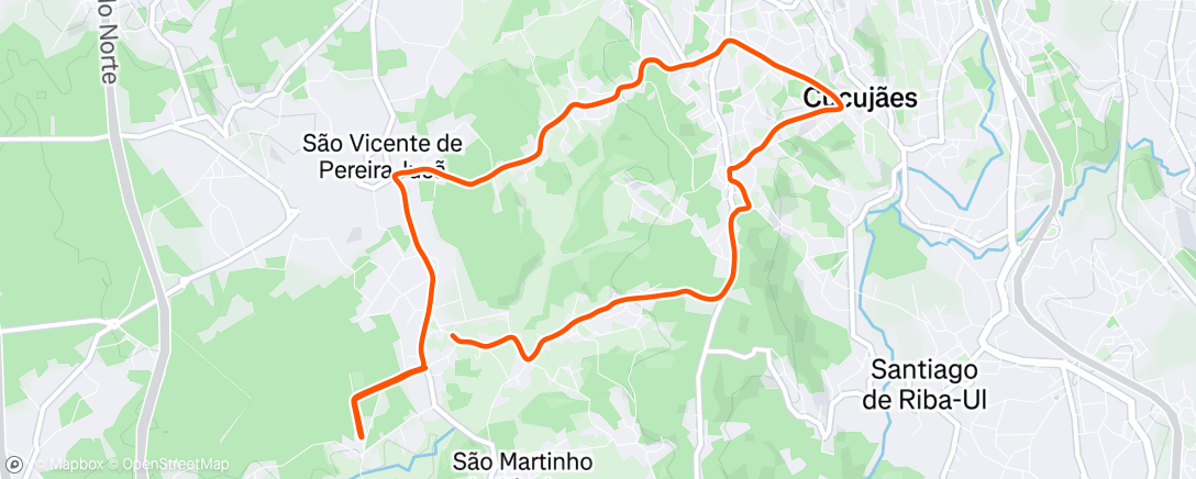 Map of the activity, Corrida ao entardecer