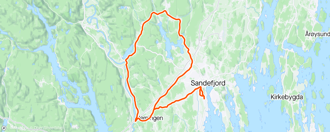 Map of the activity, Vindfull tur med Maud