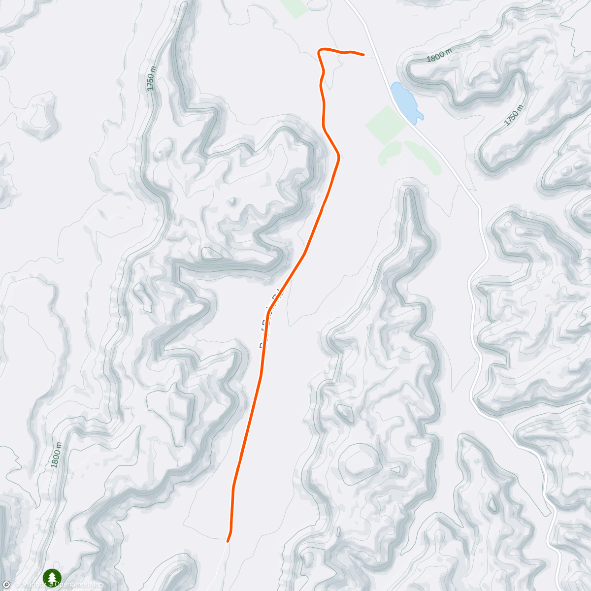 Map of the activity, Post-climb run in the basin