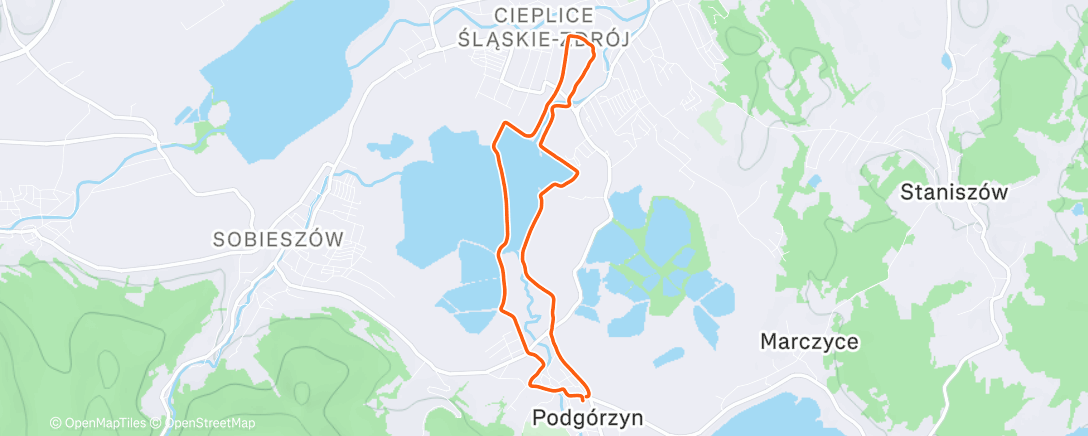 Map of the activity, Afternoon Run