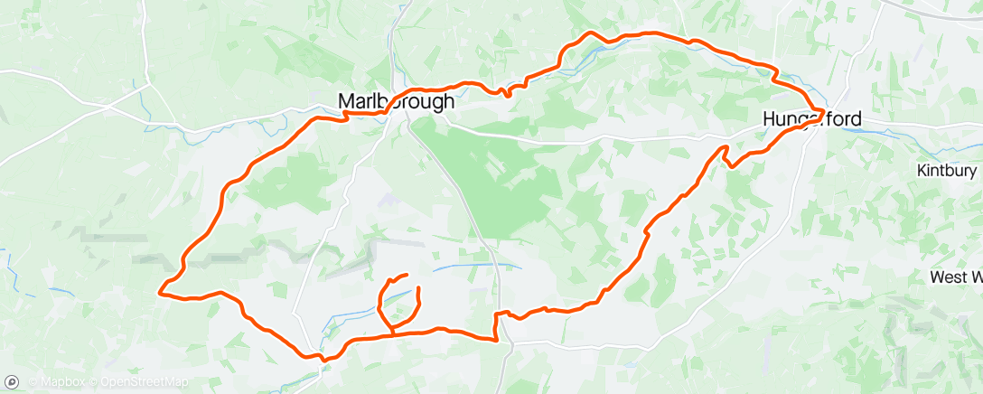 Карта физической активности (WR group ride to Hungerford via Milk Hill...)