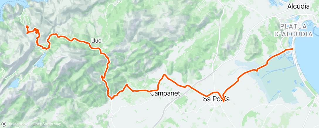 Map of the activity, Sa Calobra part 2