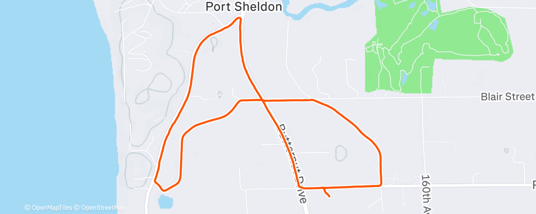 Map of the activity, Afternoon Run