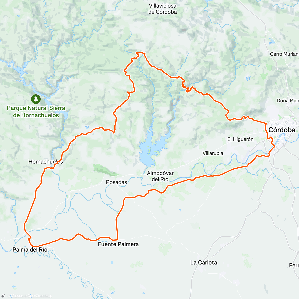 Map of the activity, I GRAN FONDO SIERRA MORENA