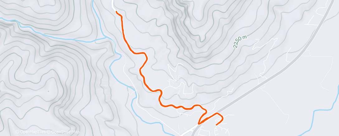 Map of the activity, Afternoon Run