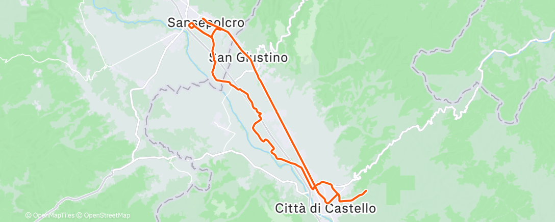 Map of the activity, Giro degli Auguri con i Biciclettatori