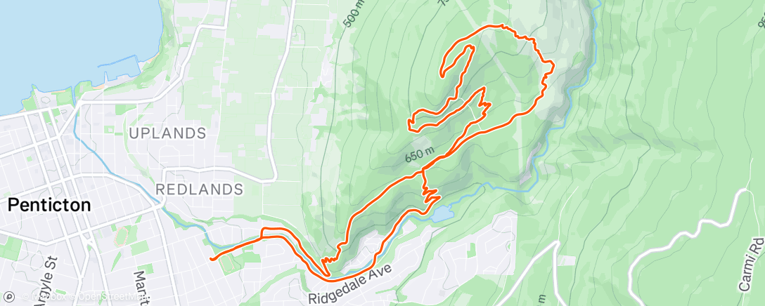 Map of the activity, Morning Mountain Bike Ride