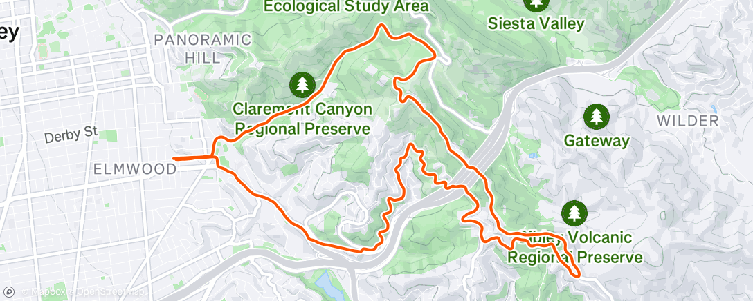 Map of the activity, Hill Loop—10mi, 1200’