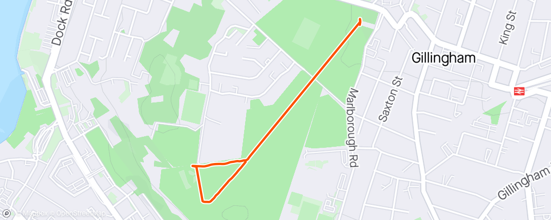 Map of the activity, Park Walk this morning, strava is still not