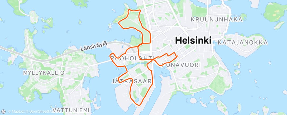 Map of the activity, Afternoon Run