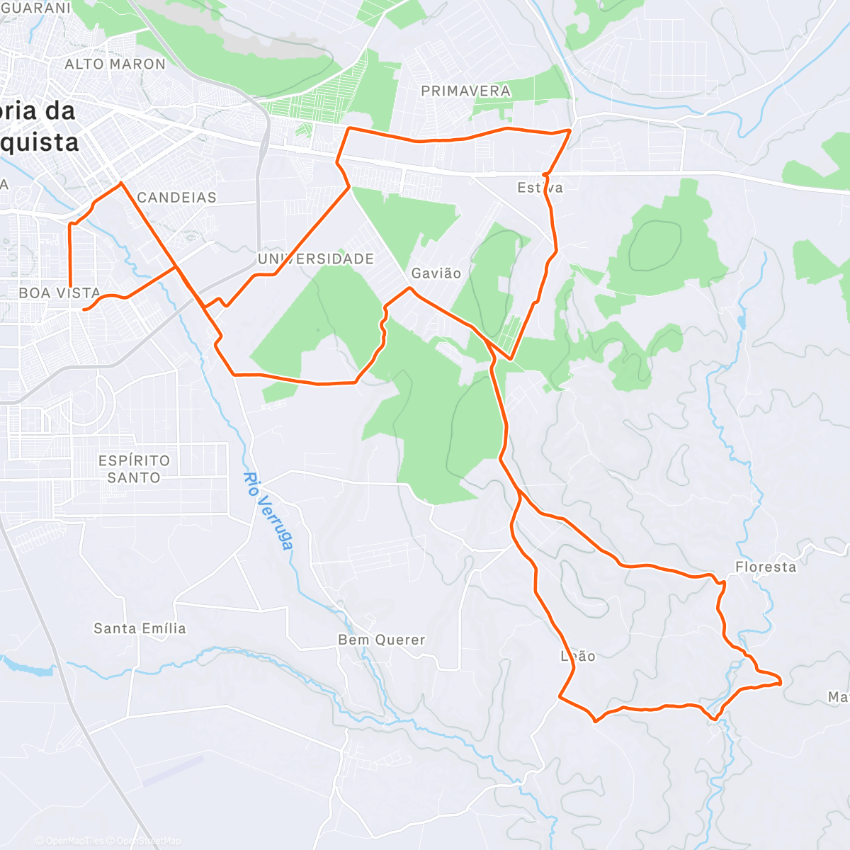 Map of the activity, Pedalada matinal