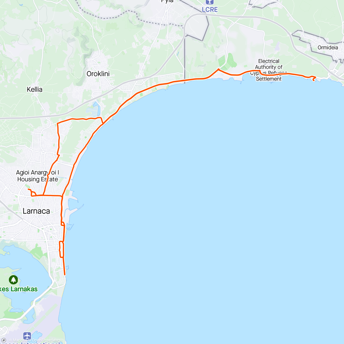 Map of the activity, Morning Ride to Romantzo with G team