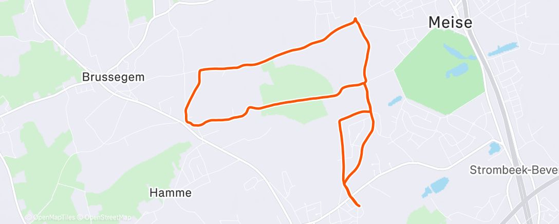 Map of the activity, Afternoon Run