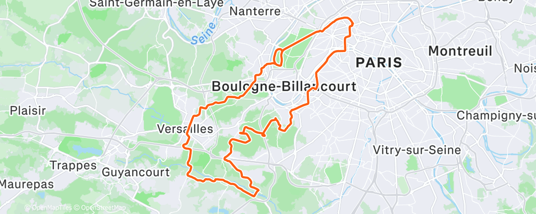 Map of the activity, Classico : Nouveau vélo jour