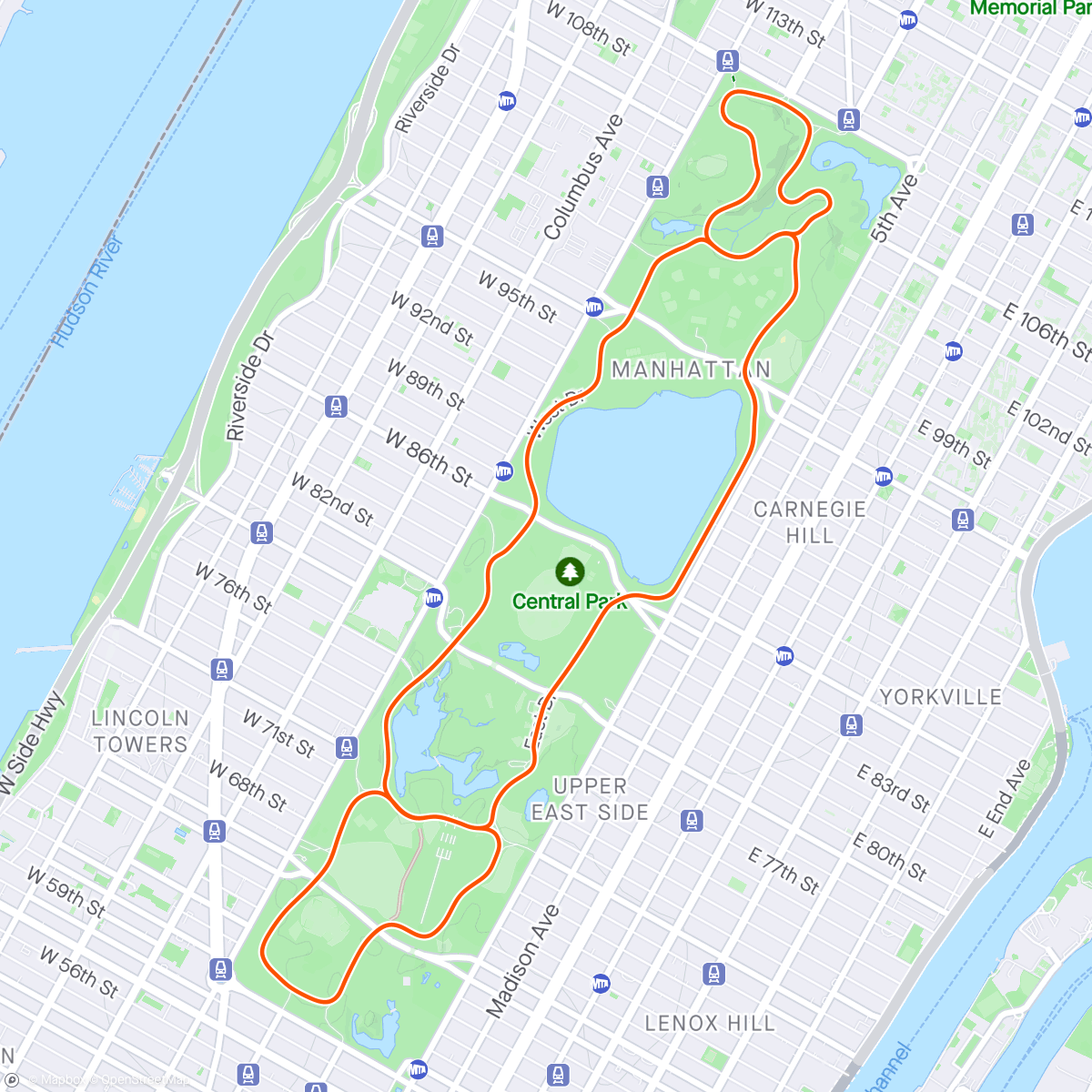 Mapa de la actividad, Zwift - Halvfems in New York