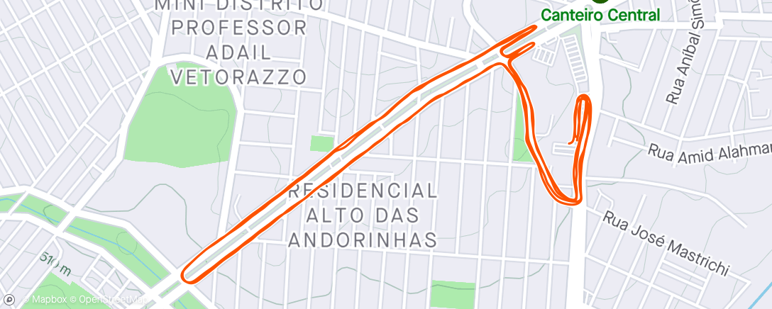 Map of the activity, 19° Corrida Seven Cidade Norte