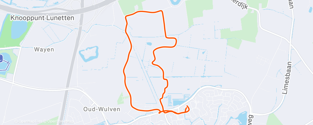 Map of the activity, Middagloop