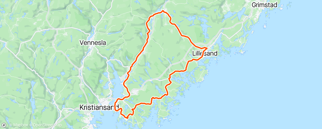 Map of the activity, Lillesand-Birkeland