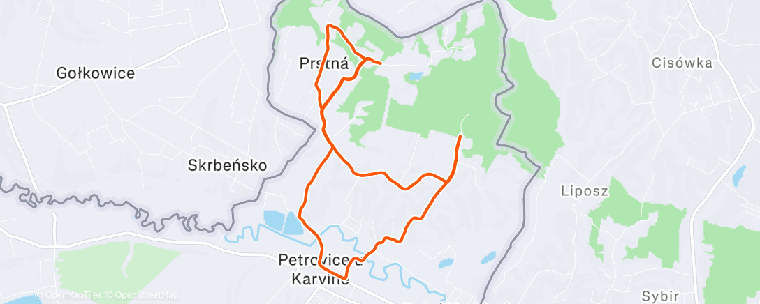 Map of the activity, Evening Run