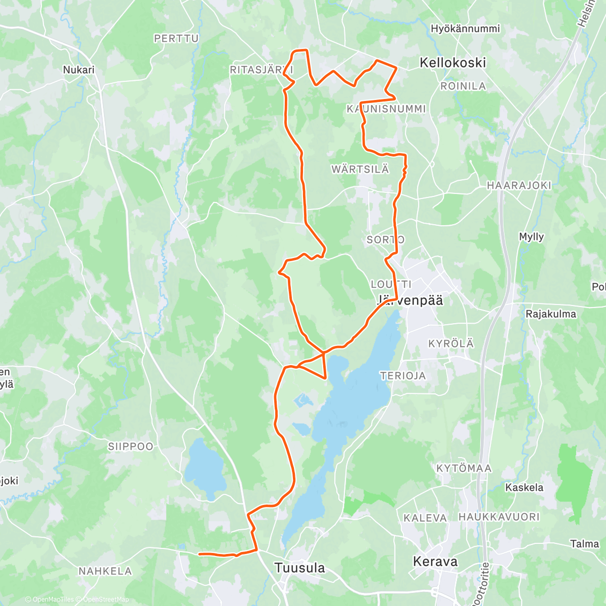 Map of the activity, Lunch Ride