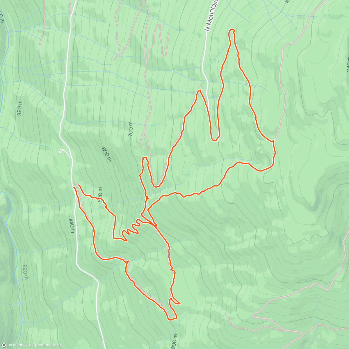 Map of the activity, Wolfies first N Mtn