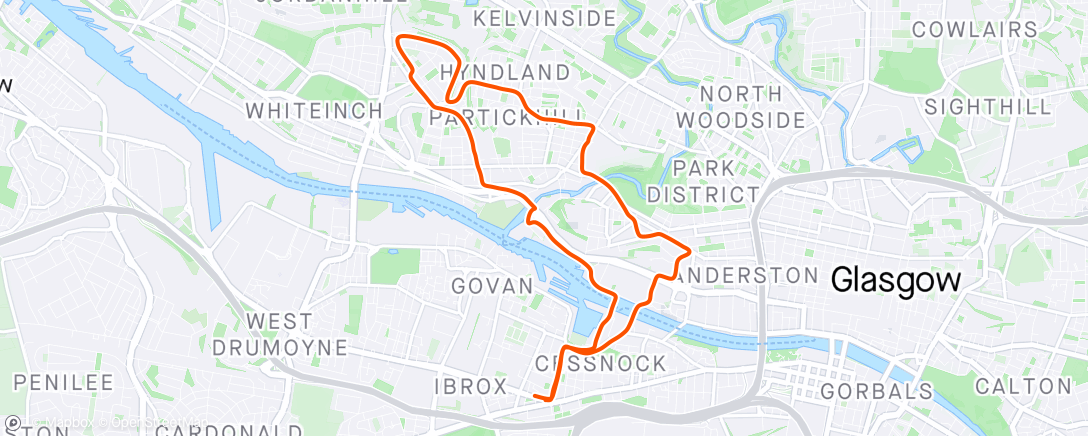 Map of the activity, Fine Friday pre-breakfast (and work) run
