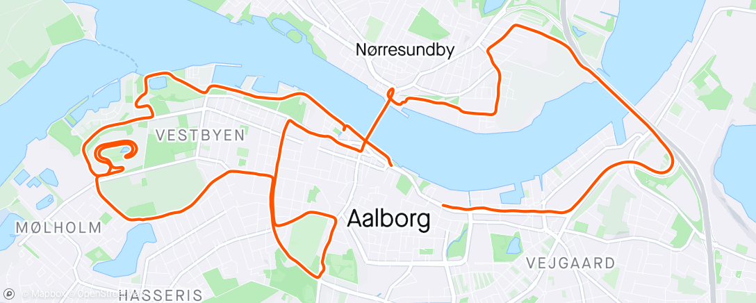 Karte der Aktivität „Aalborg Halvmaraton 😎🤗🏃🏃🏃🌞🌞🌞🌞”