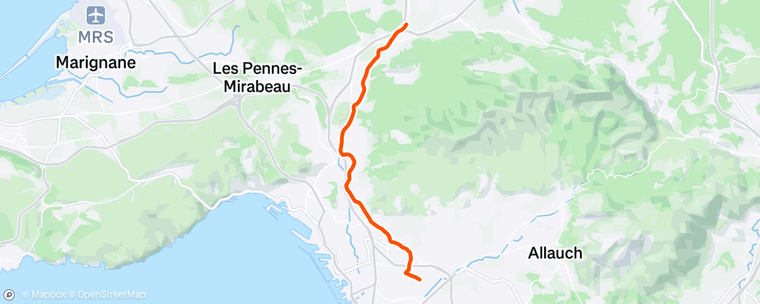 Map of the activity, Velotaff à fond mais crevaison...