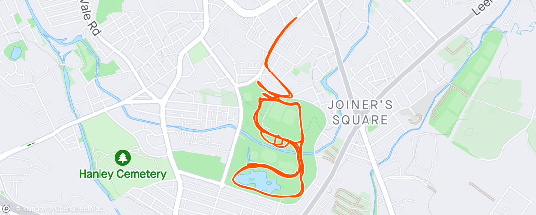 Mapa de la actividad (Course check, set up, parkrun and mustering with Chester)