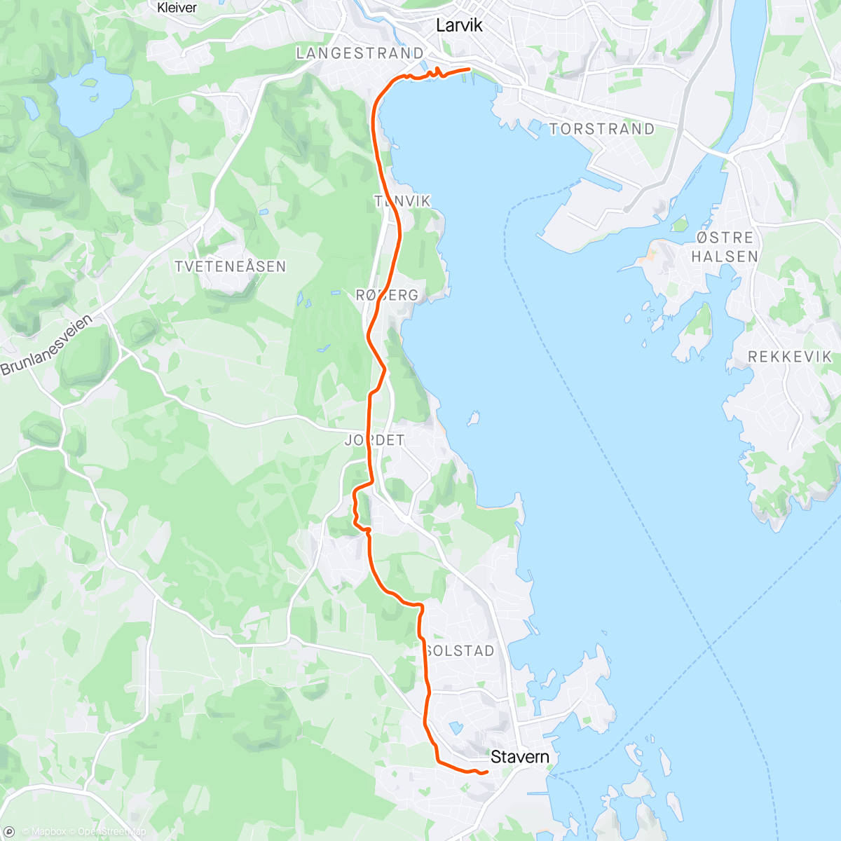 Mapa de la actividad (Larviksløpet 2024)