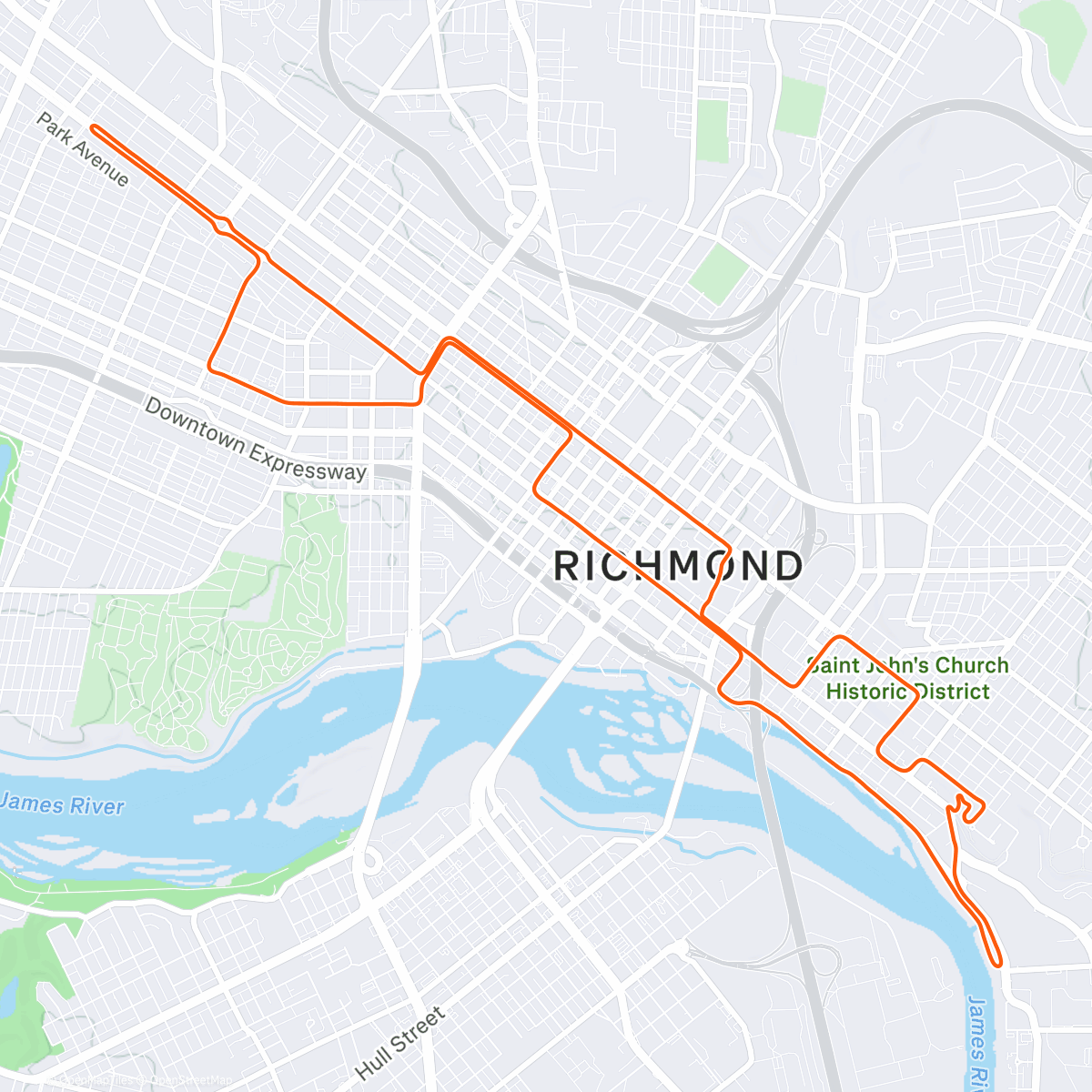 Map of the activity, Zwift - 2015 Worlds Course in Richmond
