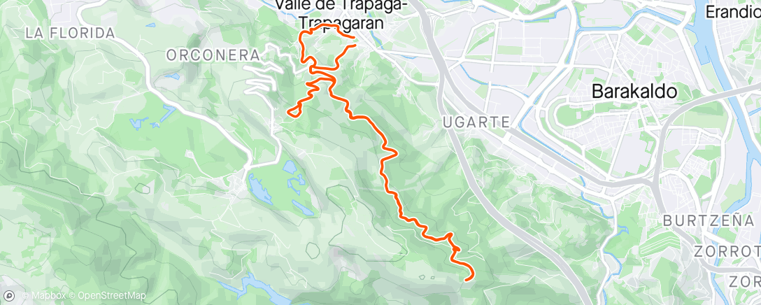 Map of the activity, Afternoon Trail Run with Iñigo
