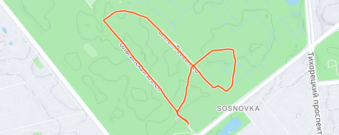 Map of the activity, Полуденный забег