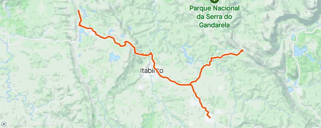 Map of the activity, Cachoeira do Campo + Serra de Capanema + Santa