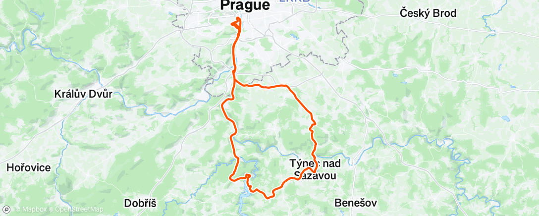 Map of the activity, Rabyně-Týnec s čerstvým dědečkem Pepou 🙂