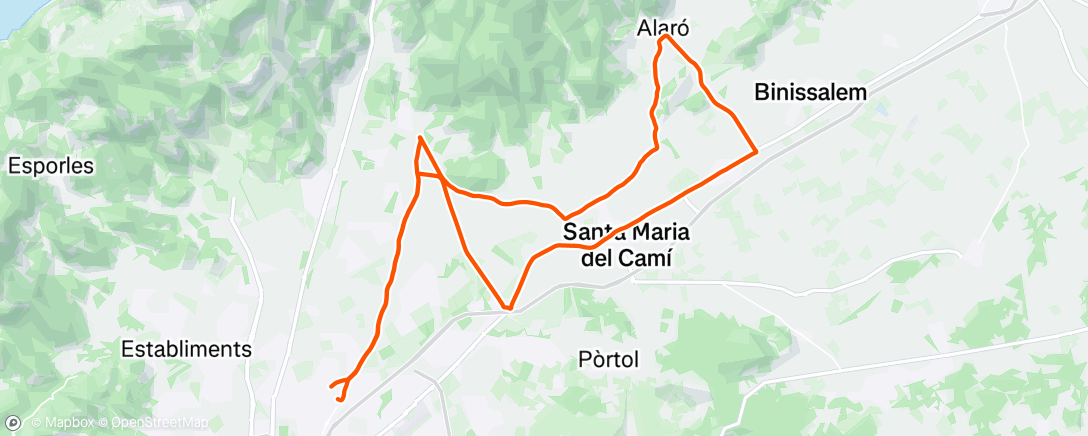 Map of the activity, Bicicleta por la mañana