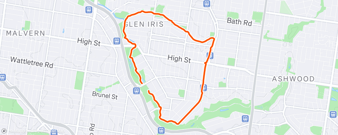 Map of the activity, Morning Run
