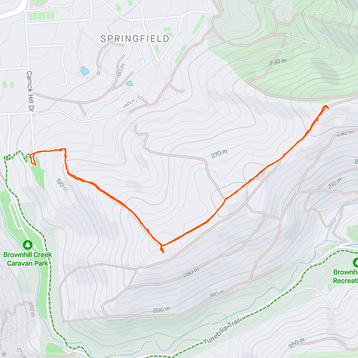 Mapa da atividade, Brownhill Creek