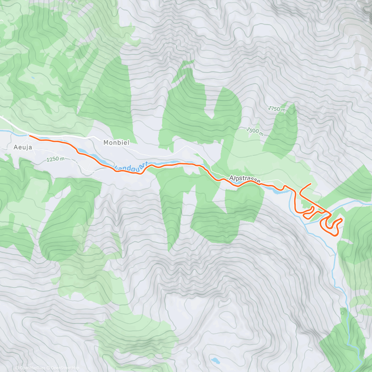 Карта физической активности (XC Klosters up)
