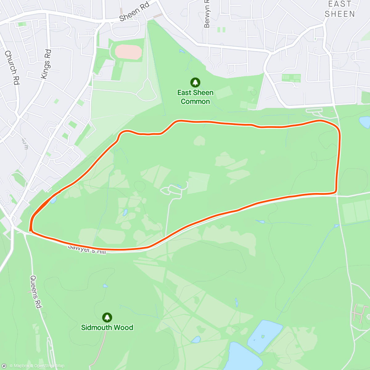 Map of the activity, Richmond parkrun