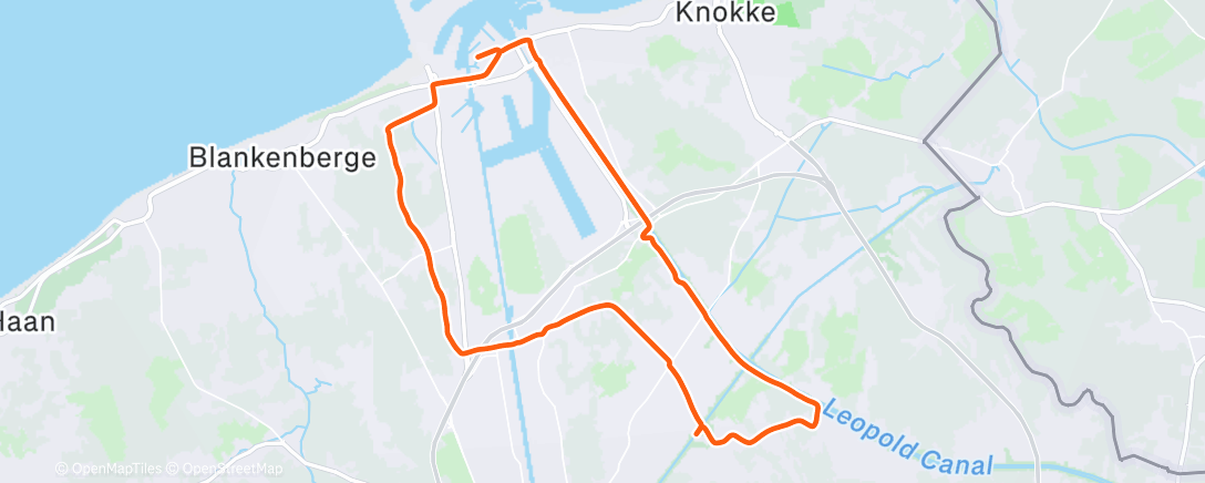 Map of the activity, MTB birthday ride naar 't Werftje! 🍤