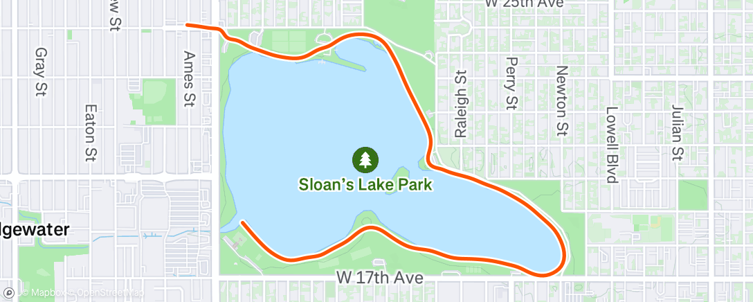 Map of the activity, Evening Run