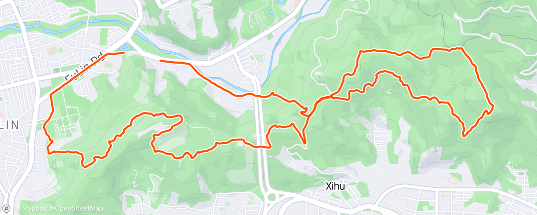 Map of the activity, Wuzhi Mountain Trail 15k